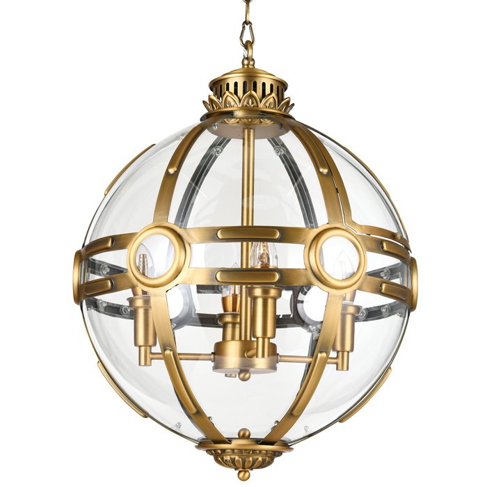 Люстра Eichholtz Lantern Hagerty Brass Прозрачное Стекло Латунь Люстра Eichholtz Lantern Hagerty Brass Прозрачное Стекло Латунь в Рязани | Loft Concept