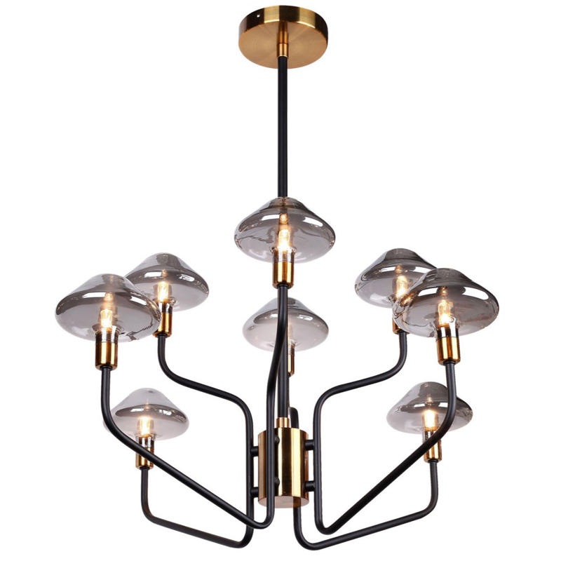 Люстра Gray Glass Mushrooms Черный Серый Люстра Gray Glass Mushrooms Черный Серый в Рязани | Loft Concept