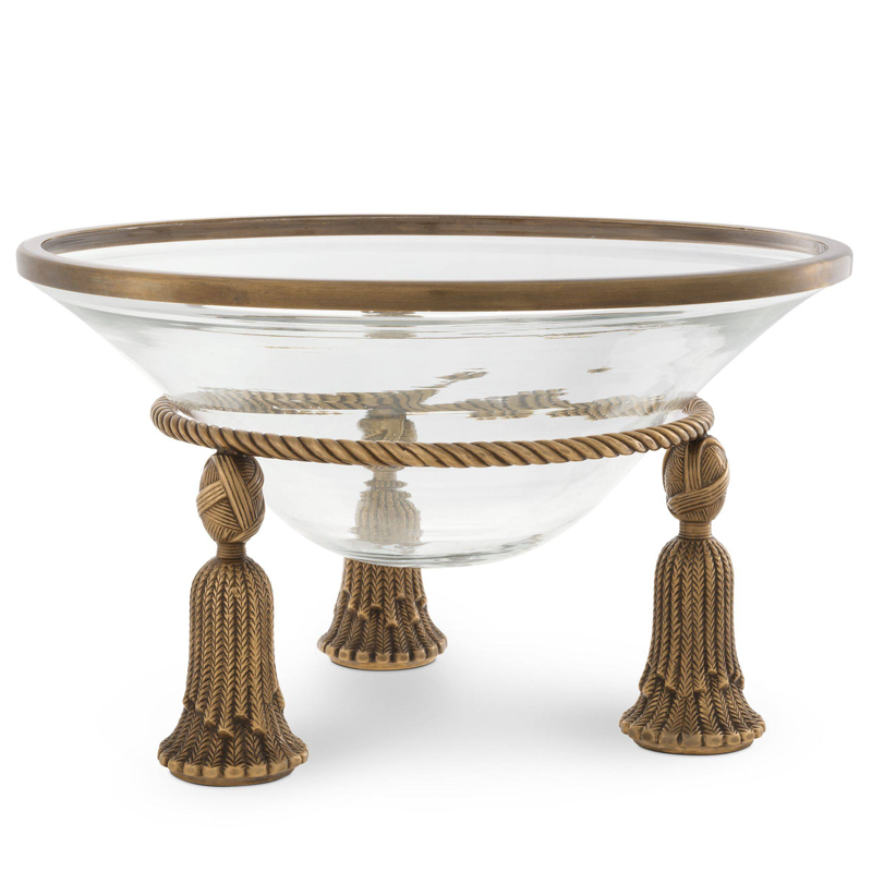 Чаша Eichholtz Bowl Tassel brass Прозрачный Винтажная латунь Чаша Eichholtz Bowl Tassel brass Прозрачный Винтажная латунь в Рязани | Loft Concept