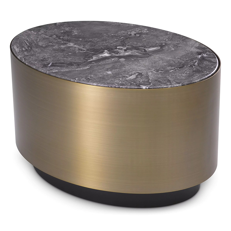 Приставной стол Eichholtz Side Table Porter Oval Латунь Серый Приставной стол Eichholtz Side Table Porter Oval Латунь Серый в Рязани | Loft Concept