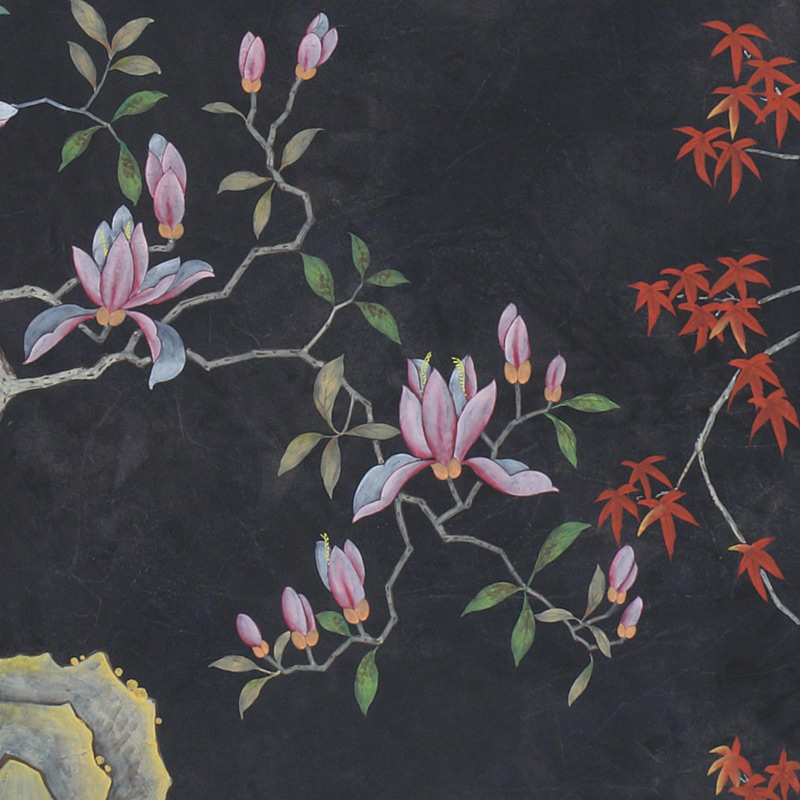 Обои ручная роспись Summer Night Blossom Original colourway on Edo Night painted silk Обои ручная роспись Summer Night Blossom Original colourway on Edo Night painted silk в Рязани | Loft Concept