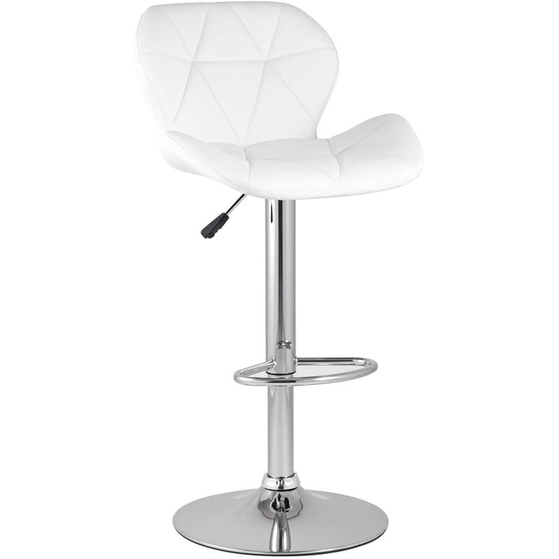 Барный Стул Jeroen Chair Белая Экокожа Белый Серебряный Барный Стул Jeroen Chair Белая Экокожа Белый Серебряный в Рязани | Loft Concept