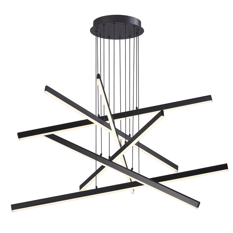 Люстра Rolf Six Black Lines Chandelier Черный Люстра Rolf Six Black Lines Chandelier Черный в Рязани | Loft Concept