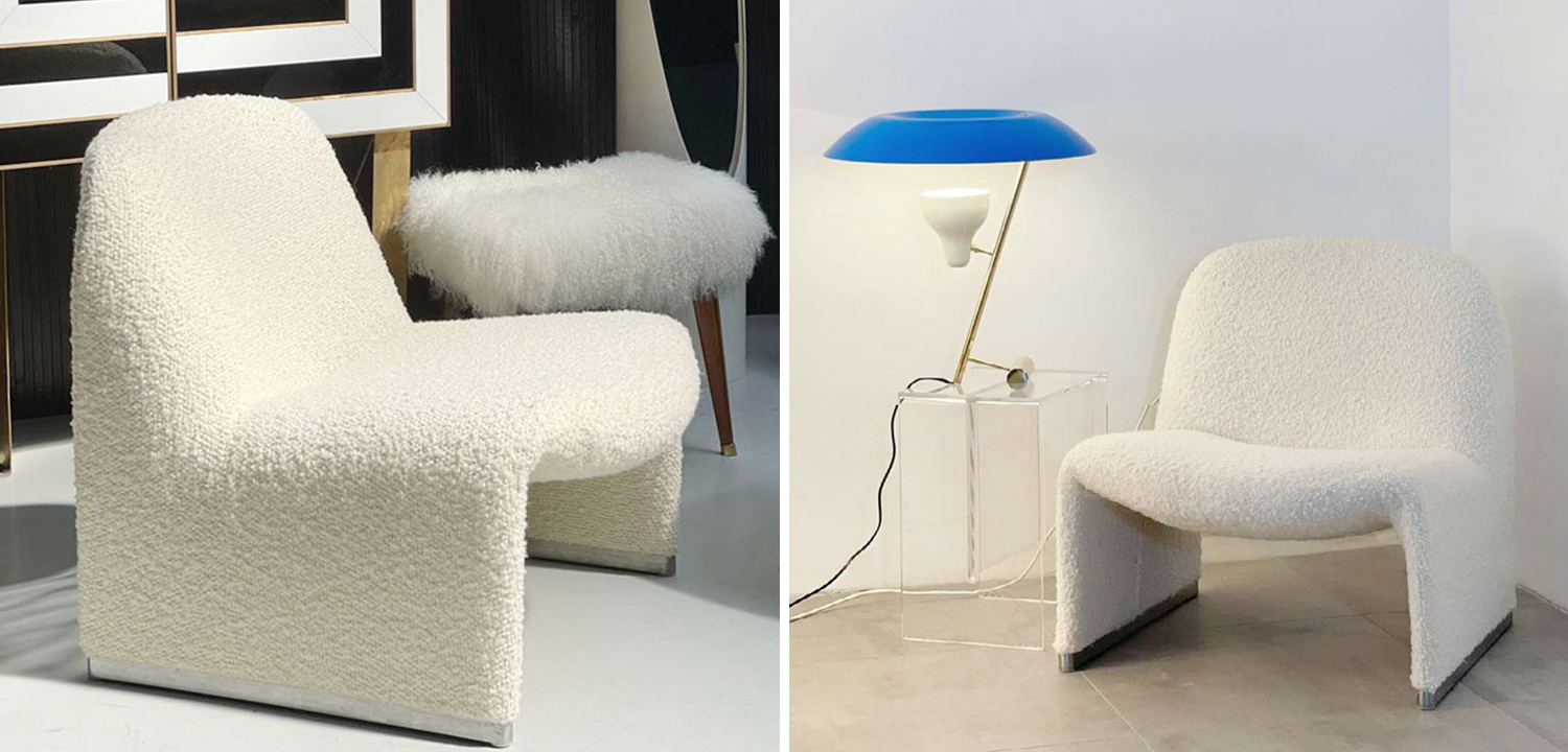 Кресло Kaydan White Boucle Armchair - фото