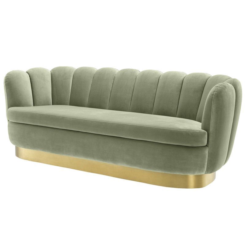 Диван Eichholtz Sofa Mirage pistache green Зеленый шалфей Латунь Диван Eichholtz Sofa Mirage pistache green Зеленый шалфей Латунь в Рязани | Loft Concept
