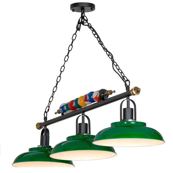 Светильник для бильярда Billiards Light Line 3 Черный Зеленый Светильник для бильярда Billiards Light Line 3 Черный Зеленый в Рязани | Loft Concept