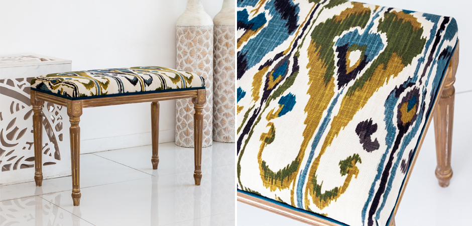 Банкетка Ikat Pattern из натурального бука Банкетка Ikat Pattern из натурального бука - Loft-Concept в Рязани