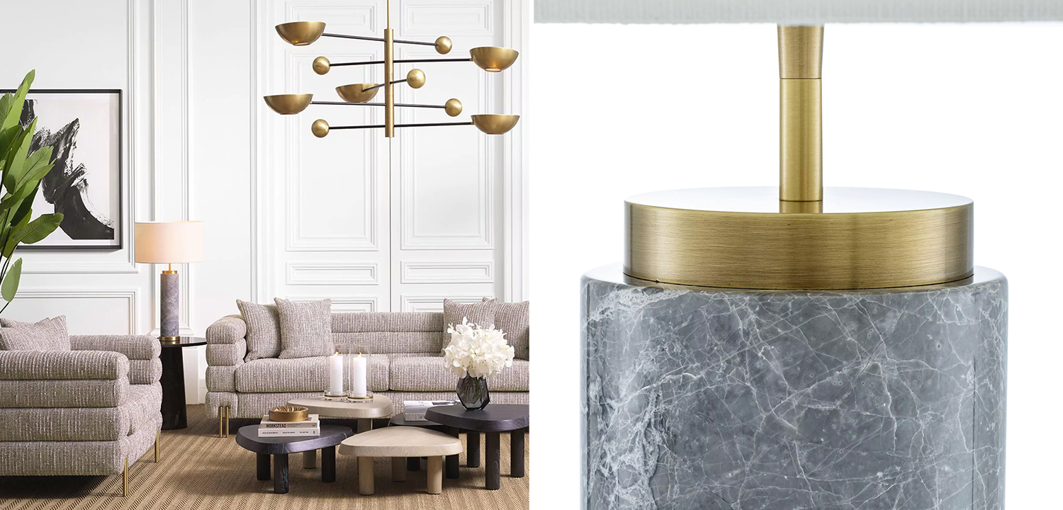 Настольная лампа Eichholtz Table Lamp Lxry Grey Marble - фото