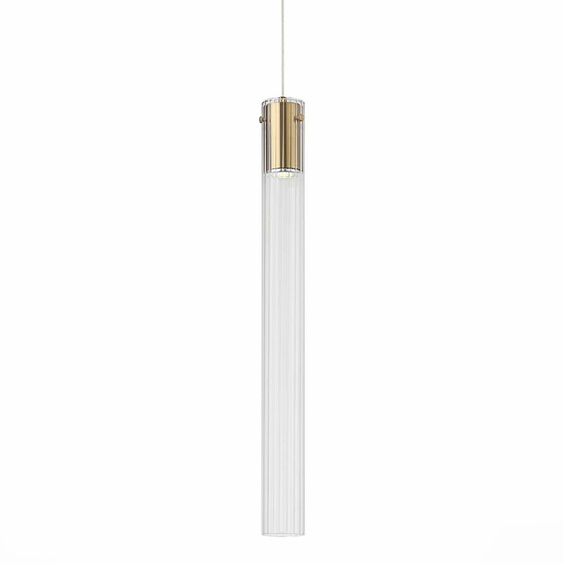 Подвесной светильник Jenae Glass Tube 65 Латунь Прозрачный Подвесной светильник Jenae Glass Tube 65 Латунь Прозрачный в Рязани | Loft Concept