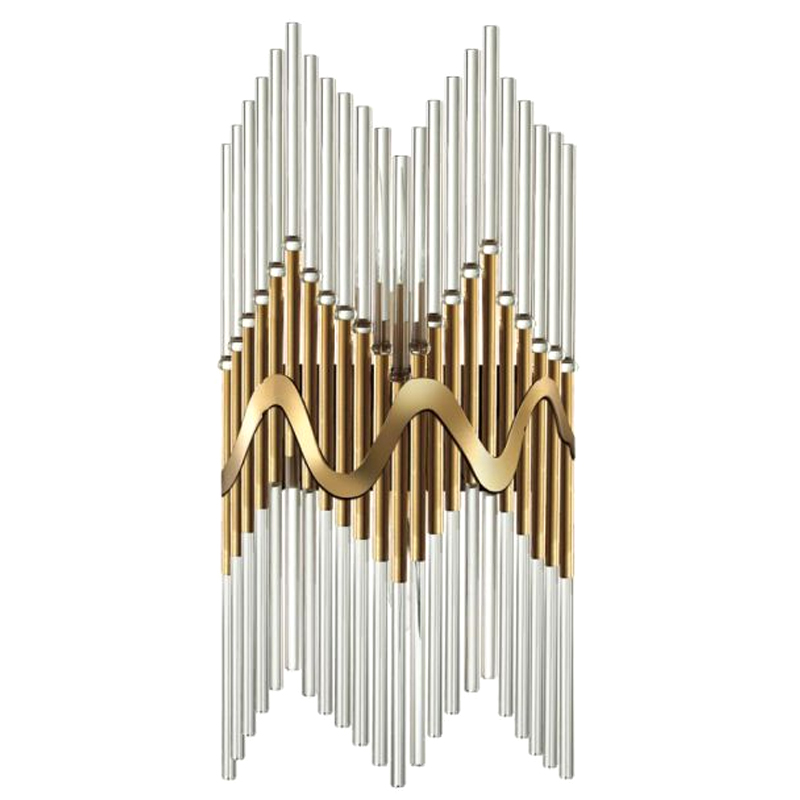 Бра Bronze Pipes стеклянное Бронза Прозрачный в Рязани | Loft Concept 