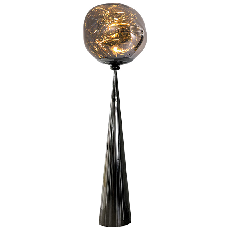 Торшер Kaine Glass Metal Floor Lamp Прозрачное Стекло Черный Серебряный Стекло Смок Торшер Kaine Glass Metal Floor Lamp Прозрачное Стекло Черный Серебряный Стекло Смок в Рязани | Loft Concept