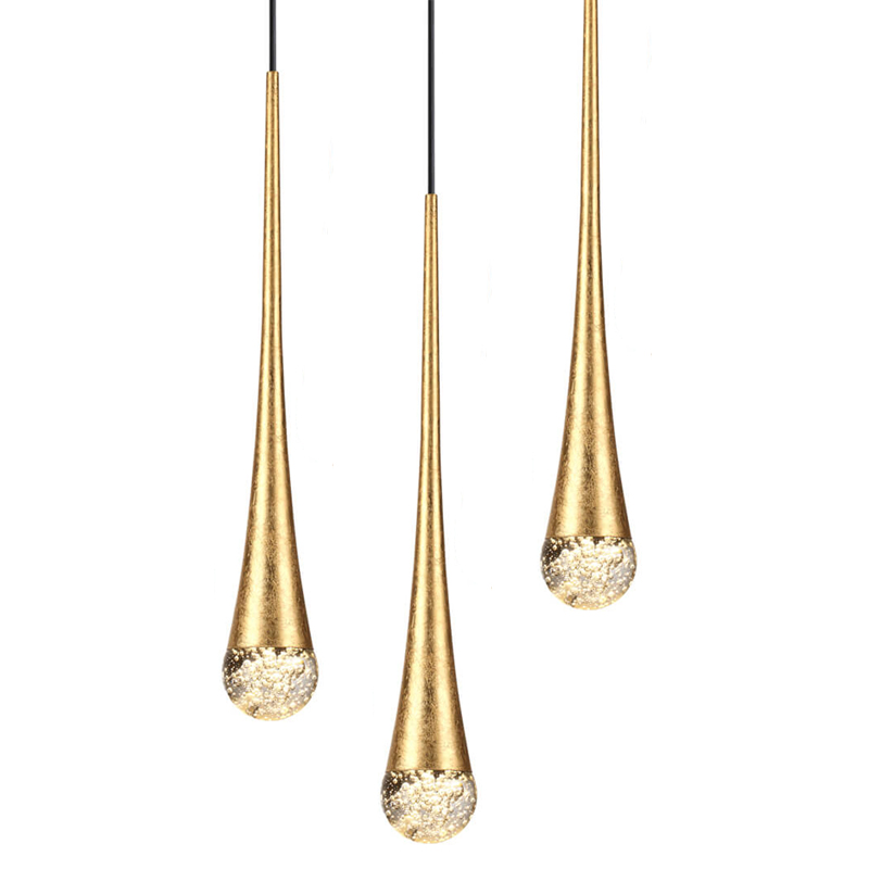 Подвесной светильник Golden Drop Lamp Золотой Прозрачное Стекло Подвесной светильник Golden Drop Lamp Золотой Прозрачное Стекло в Рязани | Loft Concept