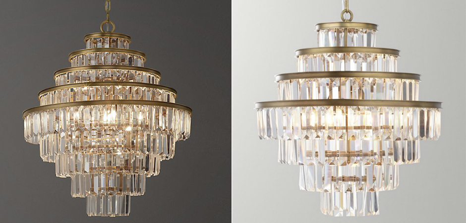 Люстра RH Alaine Crystal Large Pendant Antiqued Brass Люстра RH Alaine Crystal Large Pendant Antiqued Brass - Loft-Concept в Рязани
