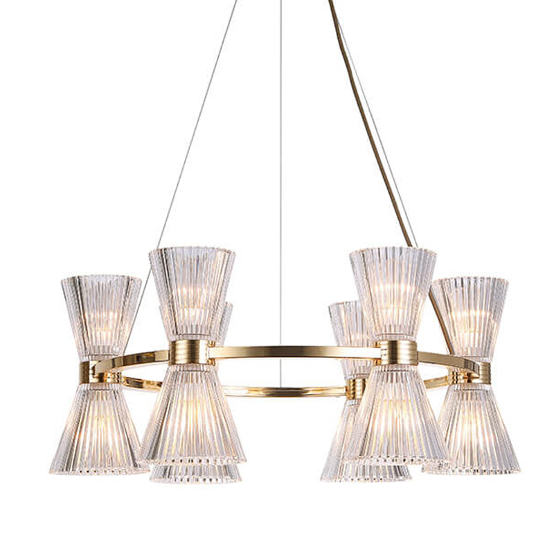 Люстра Glass Horn Light gold 65 Глянцевое золото Прозрачное Стекло Люстра Glass Horn Light gold 65 Глянцевое золото Прозрачное Стекло в Рязани | Loft Concept