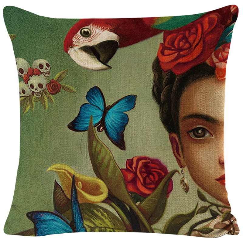 Декоративная подушка Frida Kahlo 9 Зеленый смок Мульти Декоративная подушка Frida Kahlo 9 Зеленый смок Мульти в Рязани | Loft Concept