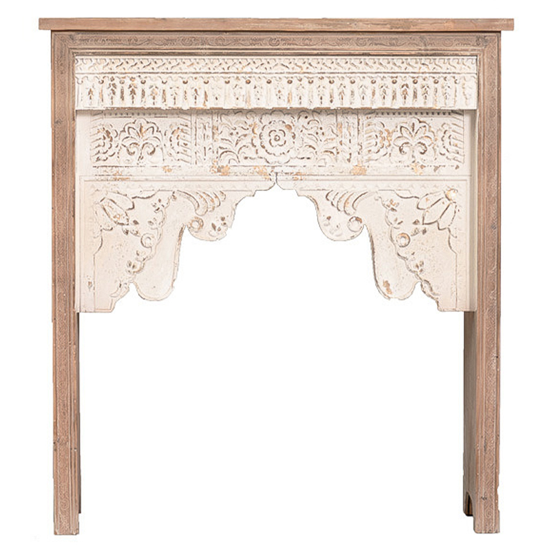 Консоль Indian Antique White Furniture Indra Console Бежевый Древесина Консоль Indian Antique White Furniture Indra Console Бежевый Древесина в Рязани | Loft Concept
