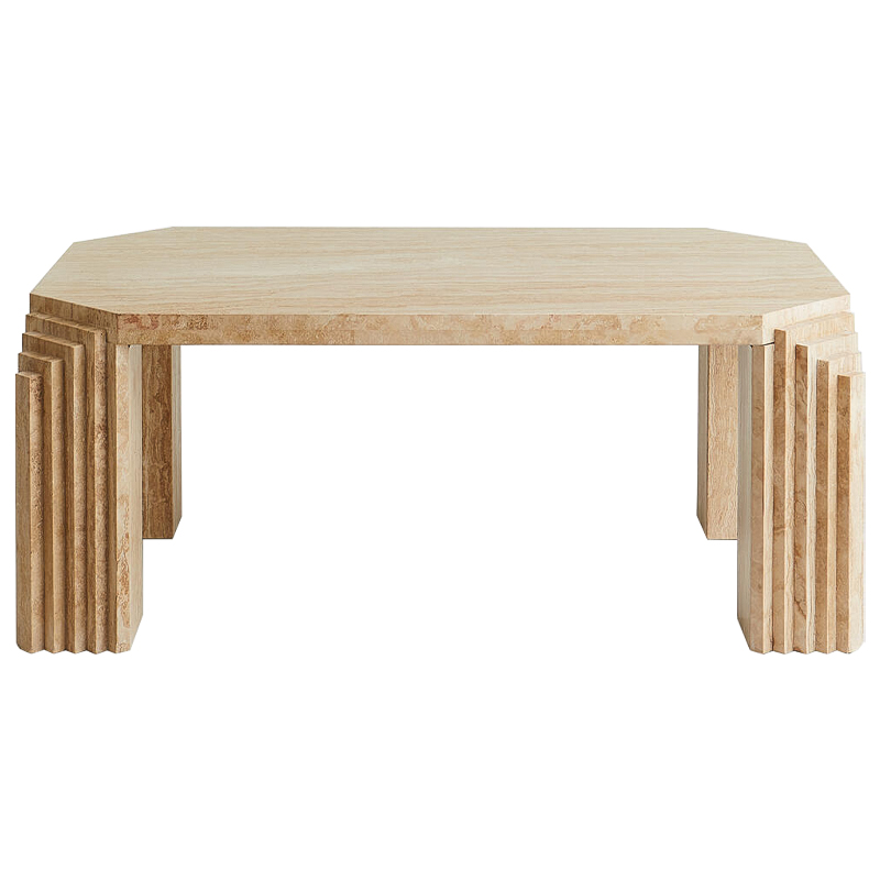 Кофейный стол Caleb Travertine Coffee Table Бежевый Коричневый Кофейный стол Caleb Travertine Coffee Table Бежевый Коричневый в Рязани | Loft Concept