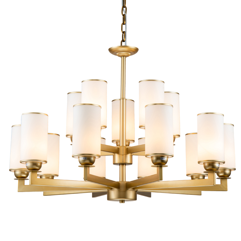 Люстра Amoret Chandelier 92 Латунь Белое матовое стекло Люстра Amoret Chandelier 92 Латунь Белое матовое стекло в Рязани | Loft Concept