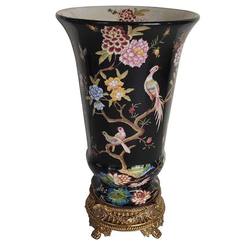 Ваза Black Vase Flowers Birds Бронза Черный Мульти Ваза Black Vase Flowers Birds Бронза Черный Мульти в Рязани | Loft Concept