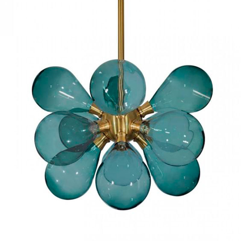 Люстра Simonet Chandelier Blue 50 см Голубой Золотой Люстра Simonet Chandelier Blue 50 см Голубой Золотой в Рязани | Loft Concept