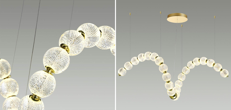 Светодиодная люстра Crystal Globule Spiral Золото Светодиодная люстра Crystal Globule Spiral Золото - Loft-Concept в Рязани