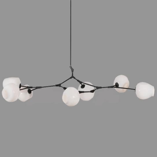 Люстра Сrumpled Bubble White Glass Черный Белый Люстра Сrumpled Bubble White Glass Черный Белый в Рязани | Loft Concept
