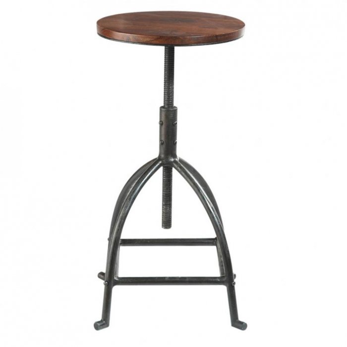 Барный стул Industrial Bar Oak Barstool Сталь Коричневый в Рязани | Loft Concept 