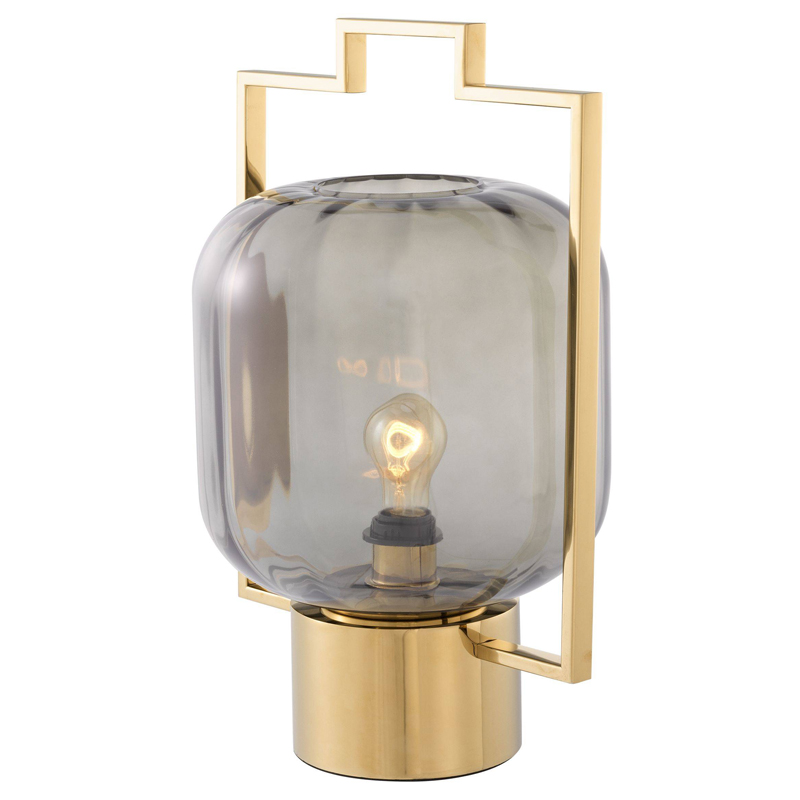 Настольная лампа Eichholtz Table Lamp Wang Золотой Стекло Смок в Рязани | Loft Concept 