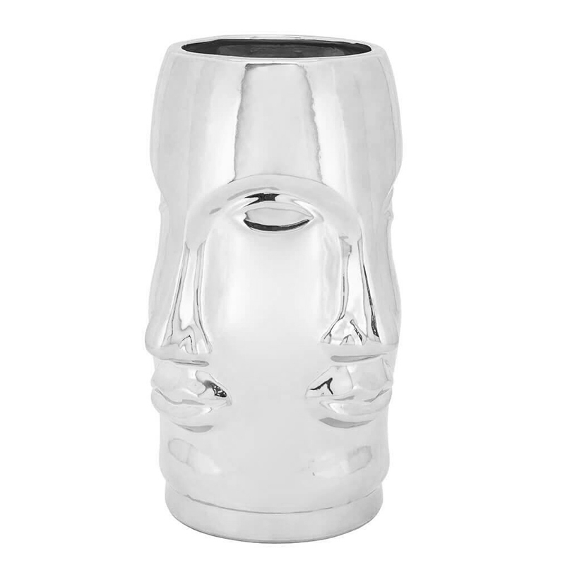 Ваза VASE MING FACE Silver Серебряный Ваза VASE MING FACE Silver Серебряный в Рязани | Loft Concept