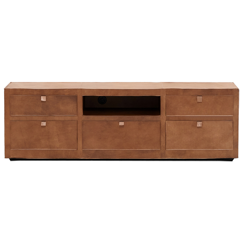 ТВ-тумба Leather Wood TV Stand Коричневый ТВ-тумба Leather Wood TV Stand Коричневый в Рязани | Loft Concept