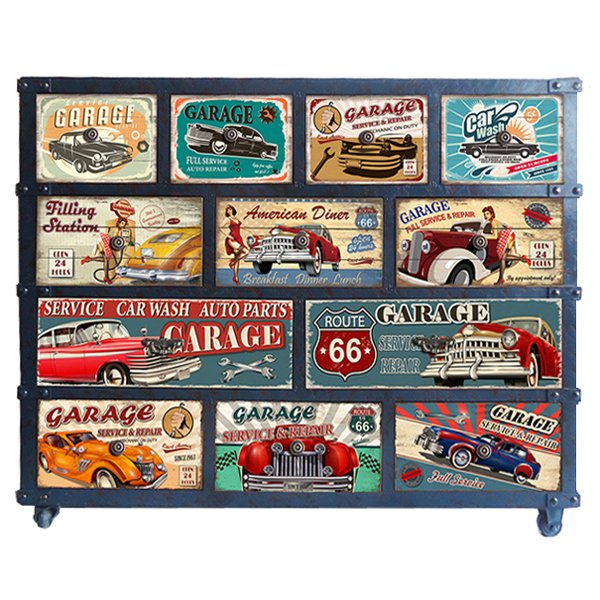 Комод металлический в стиле лофт Loft Retro Car Мульти Комод металлический в стиле лофт Loft Retro Car Мульти в Рязани | Loft Concept