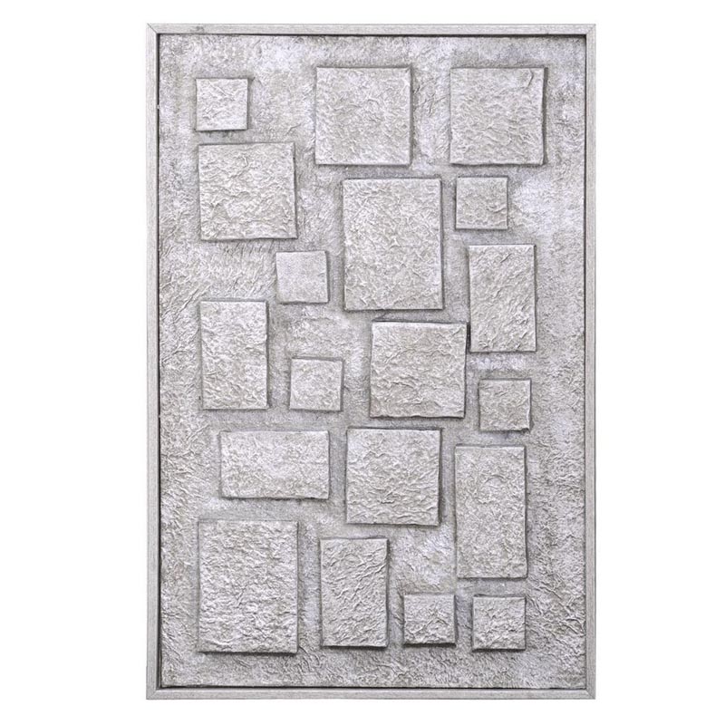 Панно Protruding Squares Серебряный Черный Панно Protruding Squares Серебряный Черный в Рязани | Loft Concept