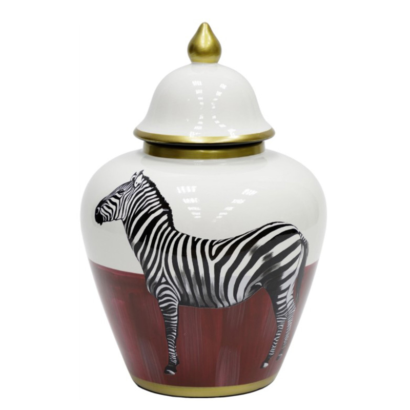 Ваза Zebra Vase white and red Белый Черный Золотой Красный Ваза Zebra Vase white and red Белый Черный Золотой Красный в Рязани | Loft Concept