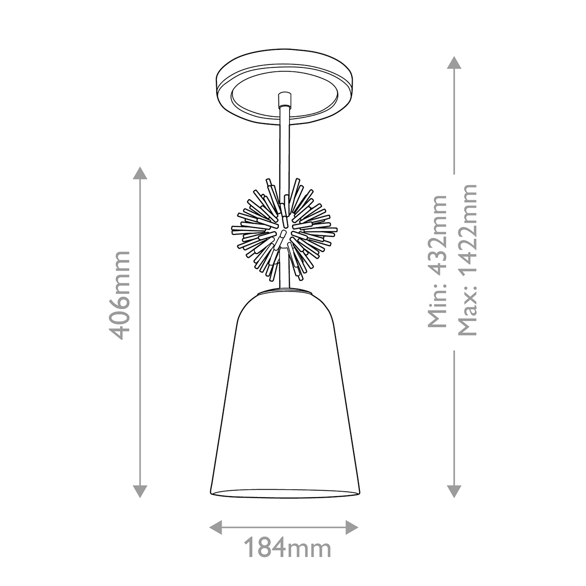Подвесной светильник золотого цвета с колоколообразным стеклянным плафоном и декоративным элементом Elstead Lighting в Рязани