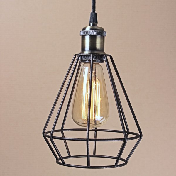 Подвесной светильник Wire Cage Pendant Punch Black Черный Подвесной светильник Wire Cage Pendant Punch Black Черный в Рязани | Loft Concept