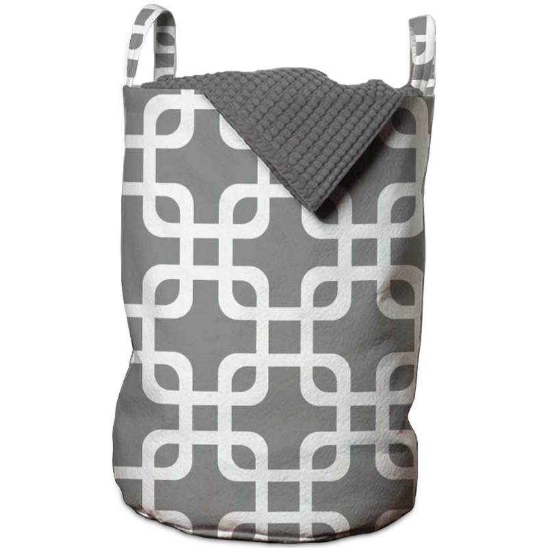 Корзина Squares on Gray Basket Серый Белый в Рязани | Loft Concept 