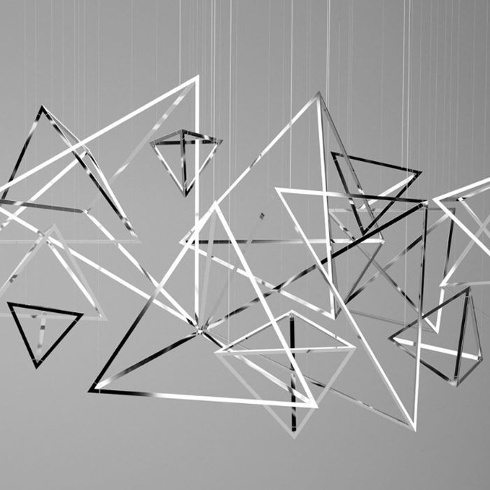 Подвесной светильник Weightless Triangles Хром Глянцевое золото Подвесной светильник Weightless Triangles Хром Глянцевое золото в Рязани | Loft Concept