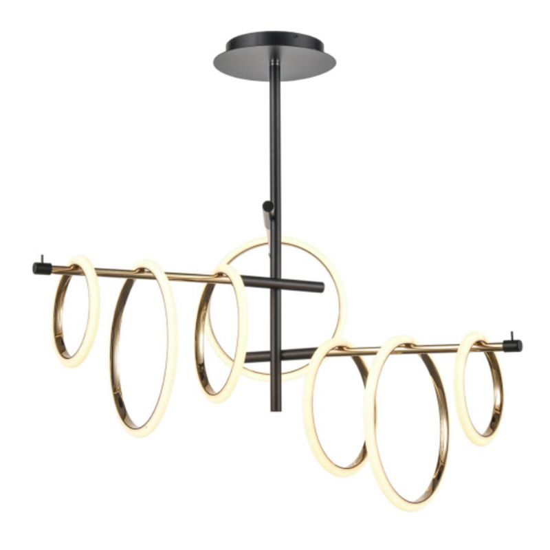 Люстра Jessenia Rings Chandelier 7 Черный Золотой Люстра Jessenia Rings Chandelier 7 Черный Золотой в Рязани | Loft Concept