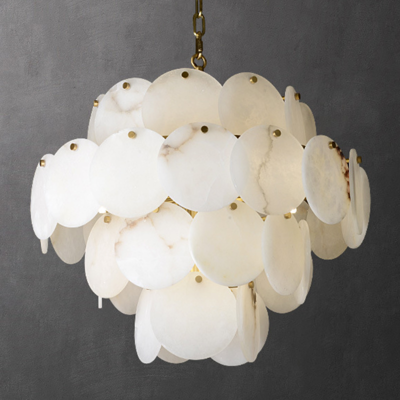 Люстра Letizia Marble Four Tiered Chandelier Латунь Белый Мрамор Bianco Люстра Letizia Marble Four Tiered Chandelier Латунь Белый Мрамор Bianco в Рязани | Loft Concept