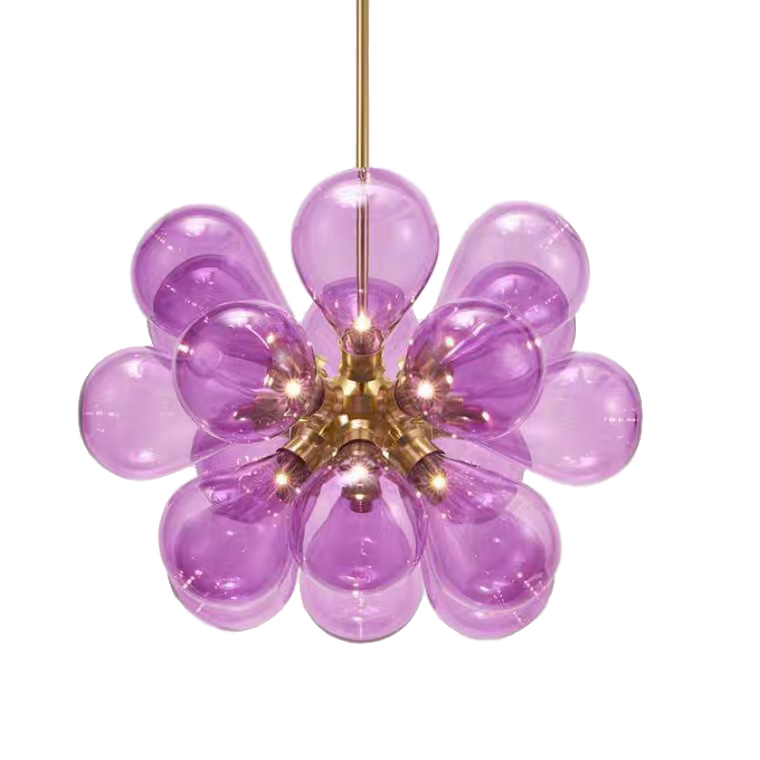Люстра Simonet Chandelier Лиловый Золотой Люстра Simonet Chandelier Лиловый Золотой в Рязани | Loft Concept