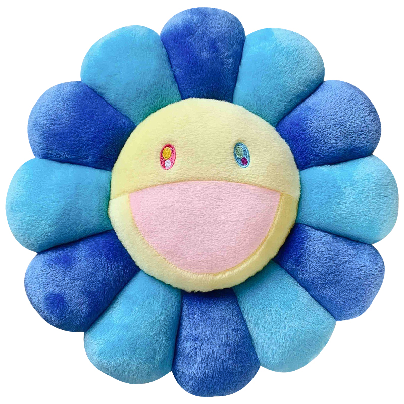Подушка Takashi Murakami Blue Голубой Синий Подушка Takashi Murakami Blue Голубой Синий в Рязани | Loft Concept