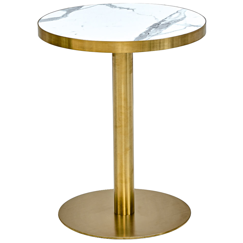 Обеденный стол Sancho Dinner Table Белый Глянцевое золото Обеденный стол Sancho Dinner Table Белый Глянцевое золото в Рязани | Loft Concept