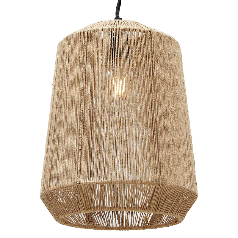 Подвесная люстра с плетеным плафоном Uma Wicker Chandelier Бежевый Черный Подвесная люстра с плетеным плафоном Uma Wicker Chandelier Бежевый Черный в Рязани | Loft Concept