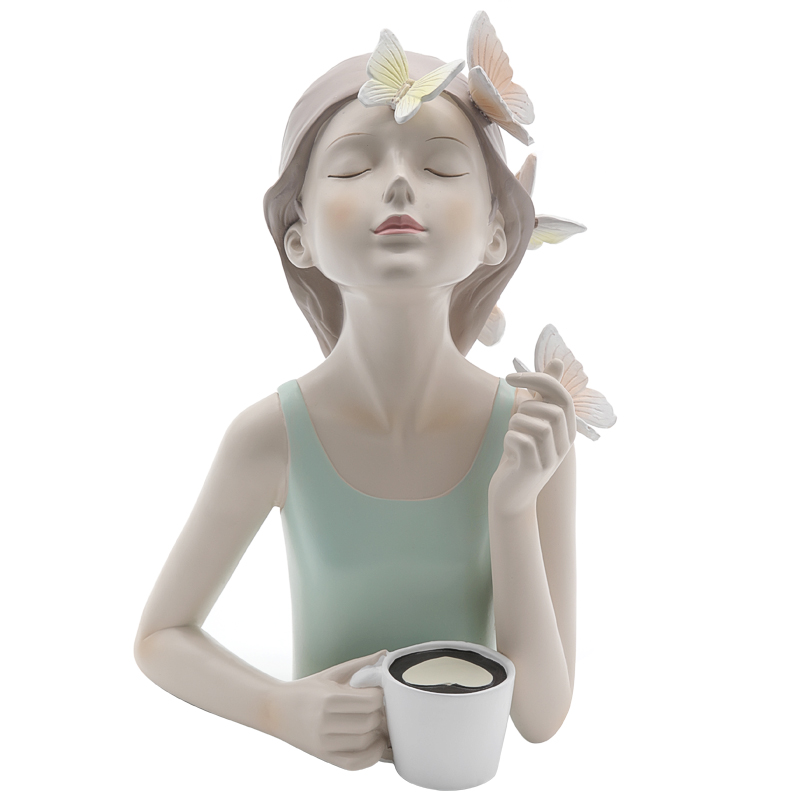 Статуэтка Butterfly Girl Sympathy Бежевый Белый Голубой пастельный в Рязани | Loft Concept 
