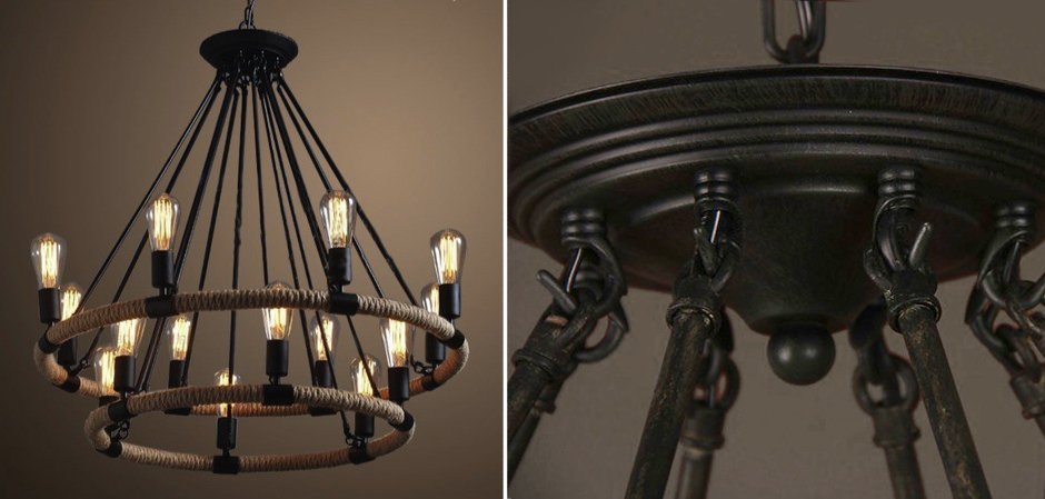 Люстра Round Tube Double Loft Rope Light Люстра Round Tube Double Loft Rope Light - Loft-Concept в Рязани