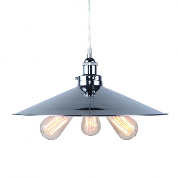 Подвесной светильник 20th C. Factory Filament Metal Triple Pendant rh Хром Подвесной светильник 20th C. Factory Filament Metal Triple Pendant rh Хром в Рязани | Loft Concept