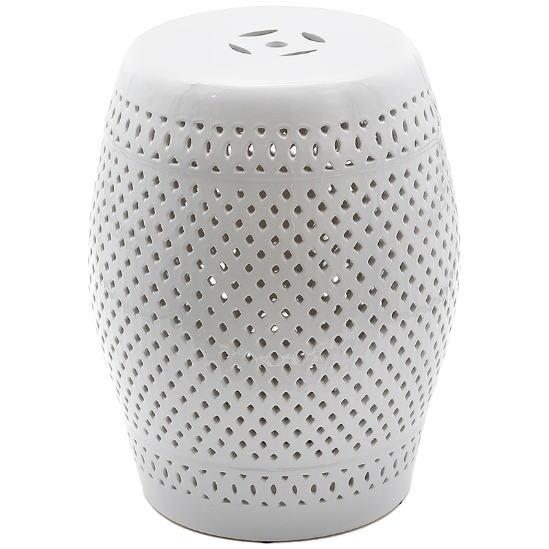 Керамический табурет Diamond Pattern Garden Stool - White Белый Керамический табурет Diamond Pattern Garden Stool - White Белый в Рязани | Loft Concept