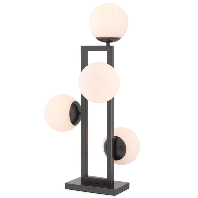 Настольная лампа Eichholtz Table Lamp Pascal Bronze Темная бронза Белое матовое стекло Настольная лампа Eichholtz Table Lamp Pascal Bronze Темная бронза Белое матовое стекло в Рязани | Loft Concept