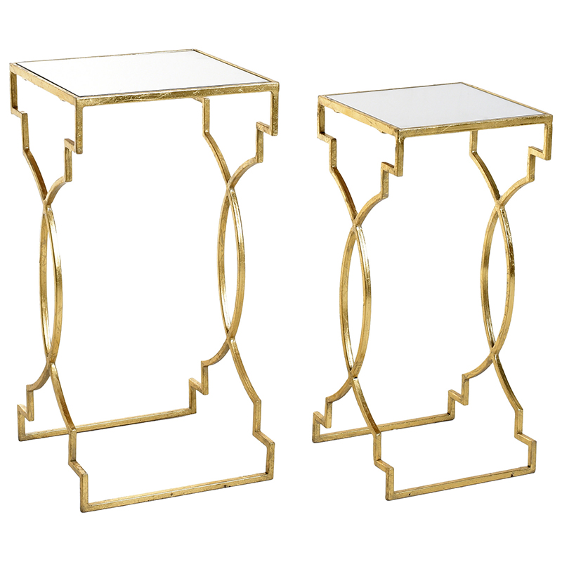 Комплект приставных столов Cowan Side Tables Золотой Прозрачный Комплект приставных столов Cowan Side Tables Золотой Прозрачный в Рязани | Loft Concept