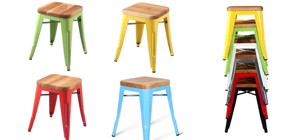 Кухонный стул Tolix Wood Seat Stool Кухонный стул Tolix Wood Seat Stool - Loft-Concept в Рязани
